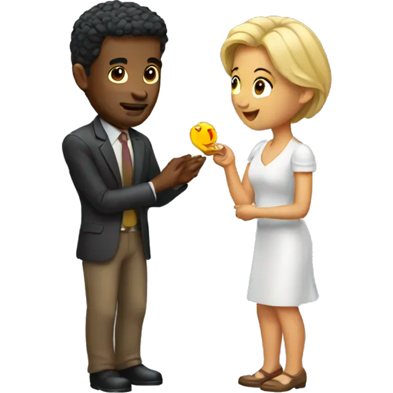Man proposes  emoji