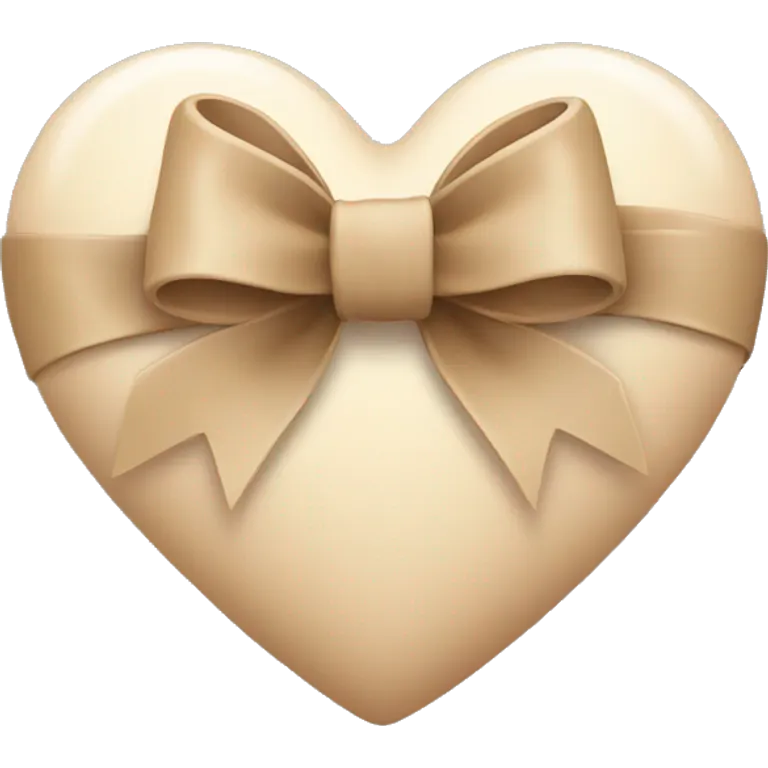 Beige heart with bow  emoji