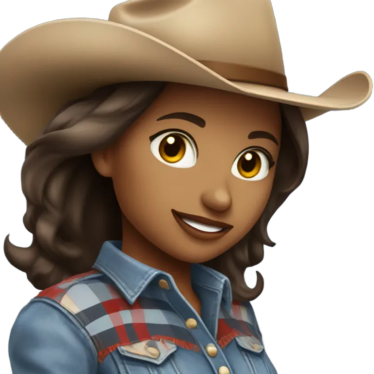 Very pretty brunette cowgirl  emoji
