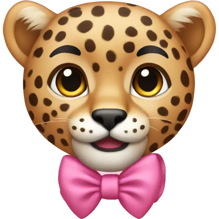 cheetah pink bow  emoji