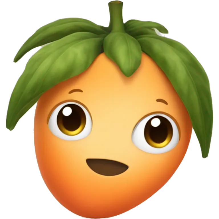 A cute papaya with hair buns  emoji