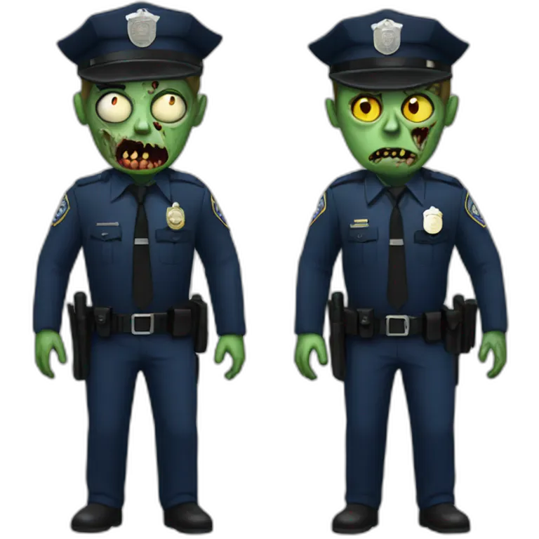 Zombie and police emoji