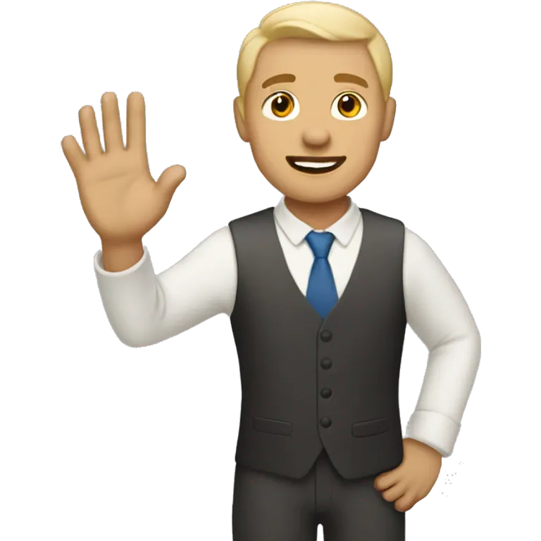Man Raising Hand: Medium-Light Skin Tone emoji