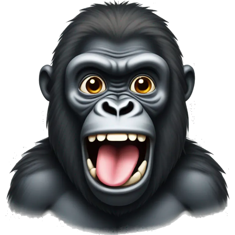 Drooling gorilla with tongue out  emoji