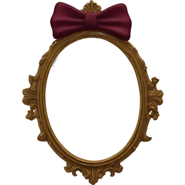 Vintage mivintage mirror with handle and burgundy bow emoji