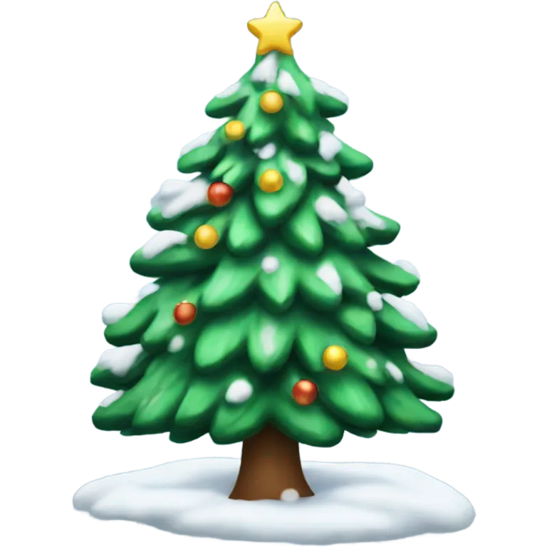 Snowy christmas tree emoji