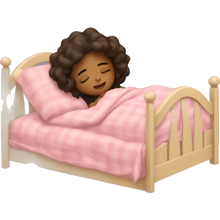 A wavy girl sleeping in her bed emoji