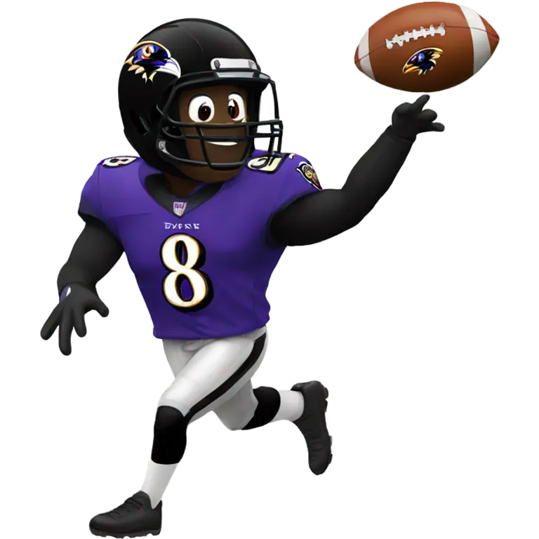 Baltimore Raven throwing a football emoji