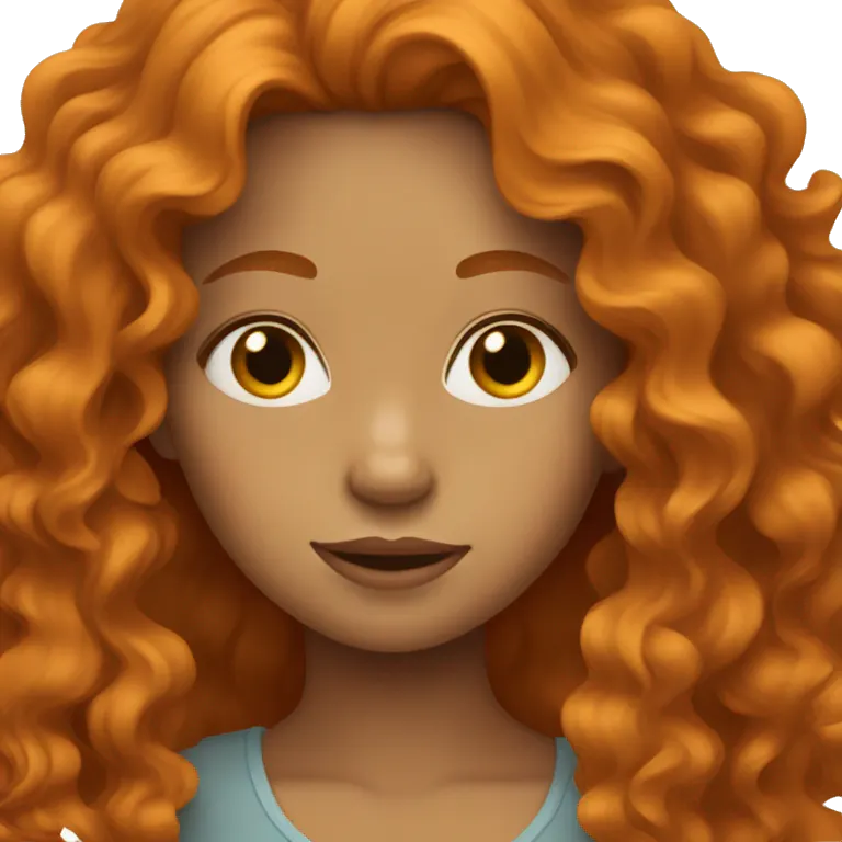 girl with wavy ginger hair emoji