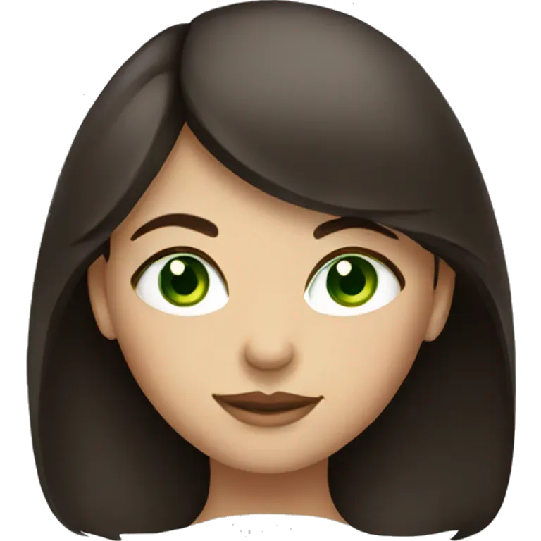 brunette girl with green eyes  emoji