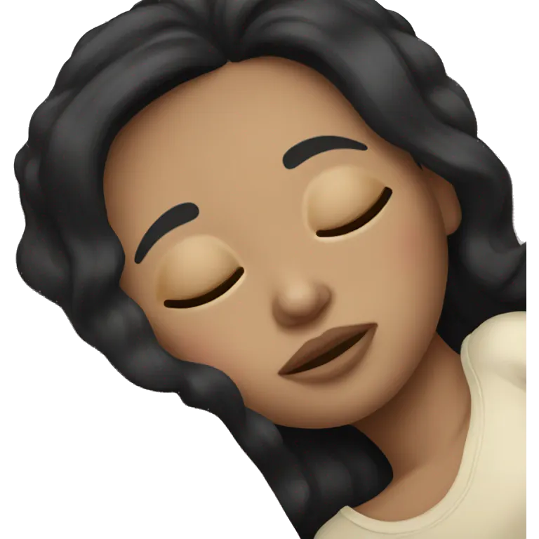 Pale girl with black hair sleeping emoji