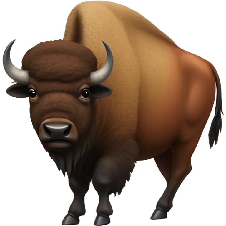 Bison with robin bird on its back emoji