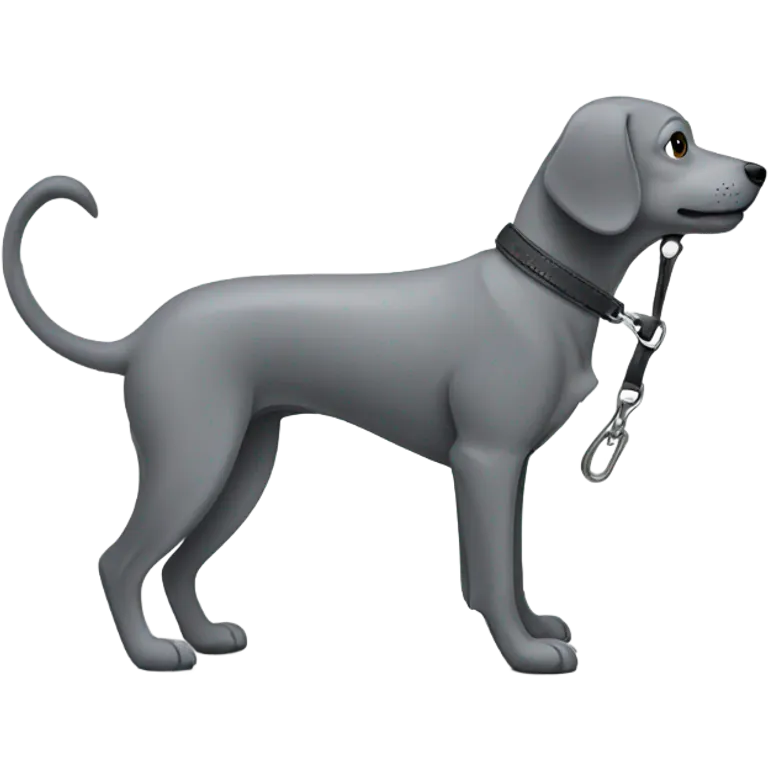 Gray Dog walks on a leash emoji