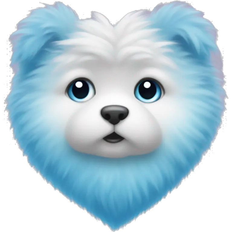 Fluffy heart bue colour  emoji