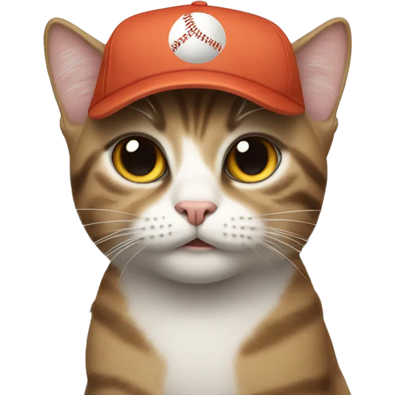 Cat wearing a baseball cap emoji