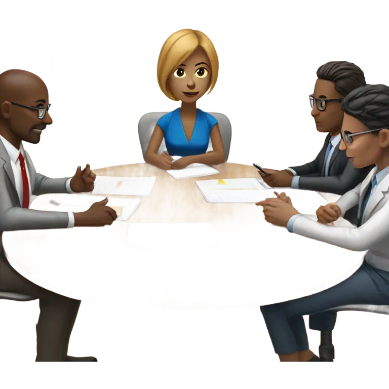 group discussion in a modern office emoji