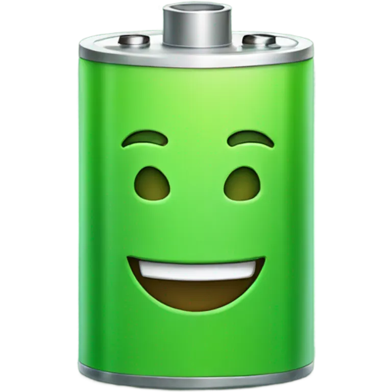Green battery with single smile emoji