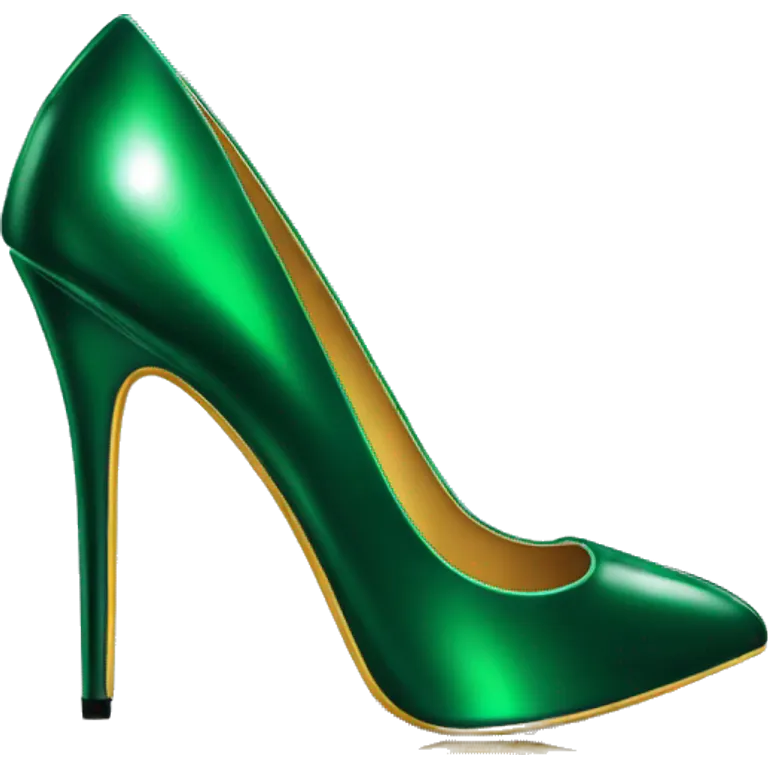 Shiny dark green stiletto heels emoji