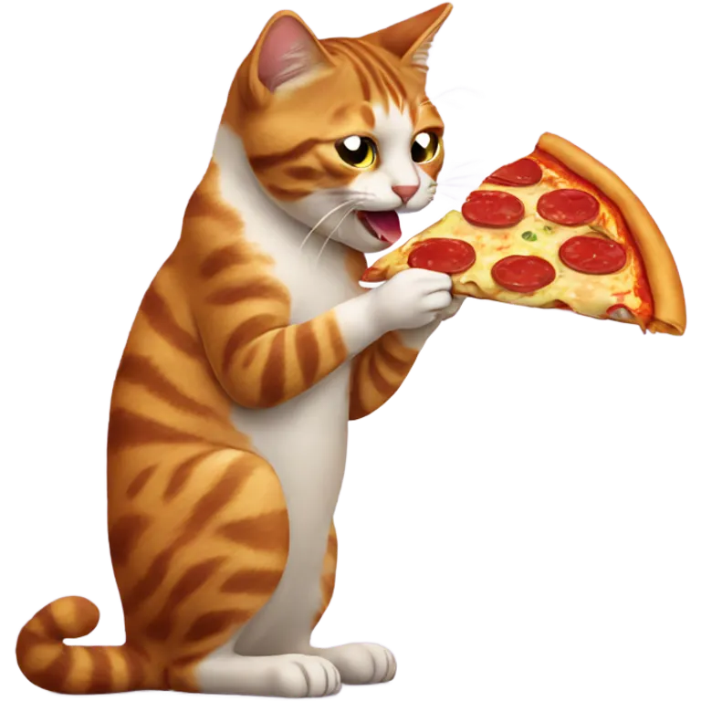 Cat eating pizza emoji
