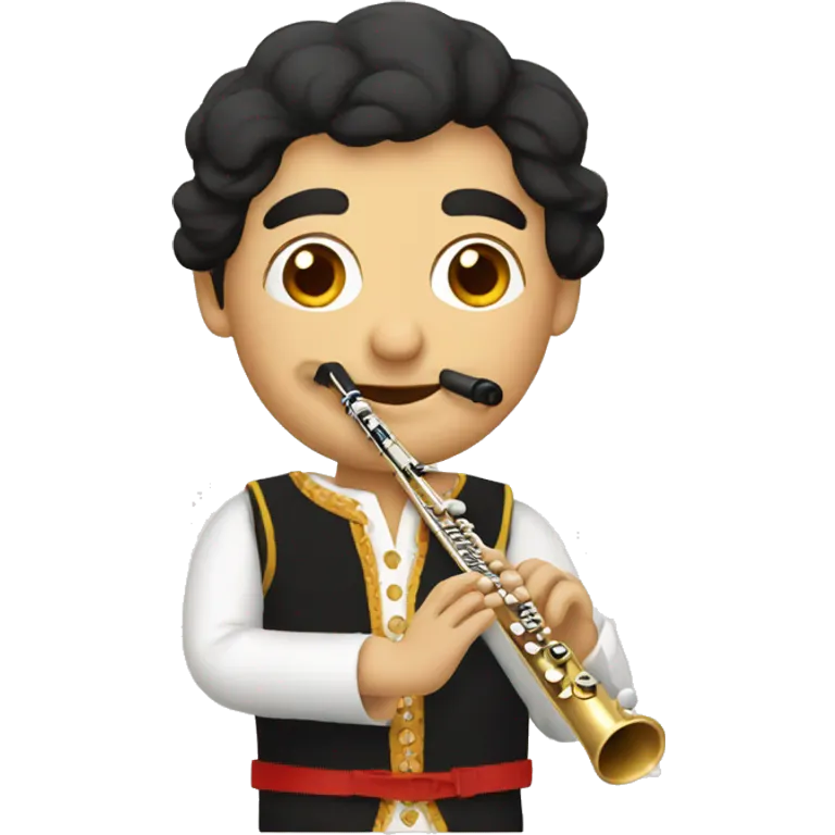 spanish dressed block flute player emoji
