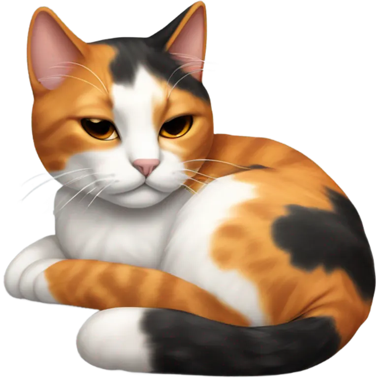 Calico cat sleeping  emoji