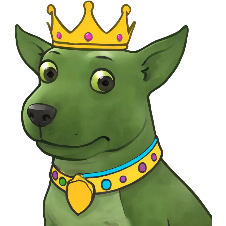 Dog wearing crown emoji