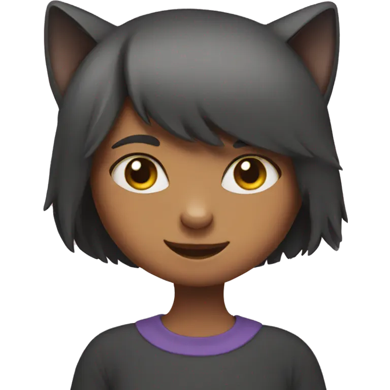 Cat with girl emoji