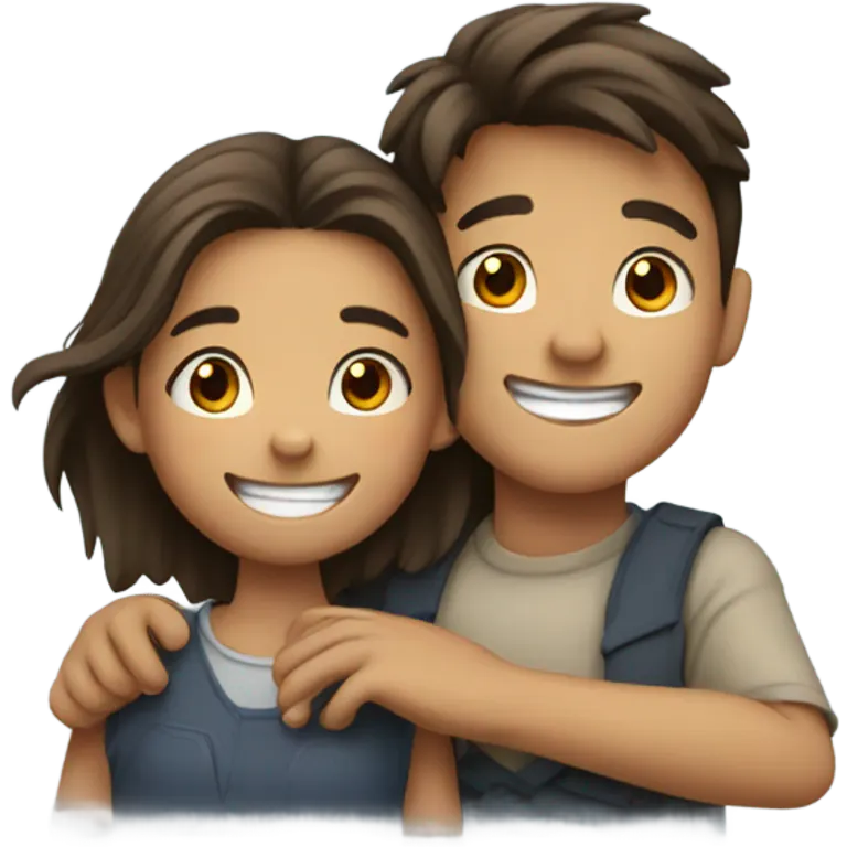 Girl hugging boy emoji