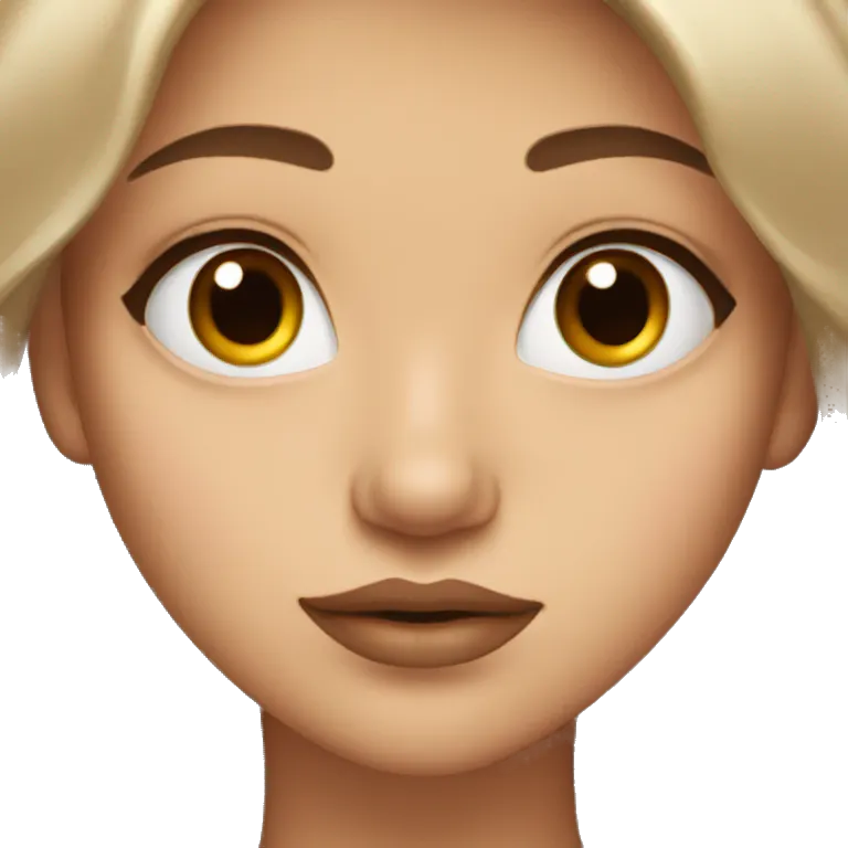 girl with brown long hair brown eyes and big lips emoji