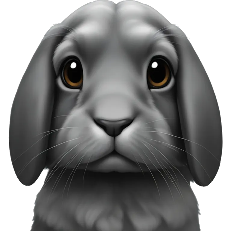Black holland lop rabbit emoji