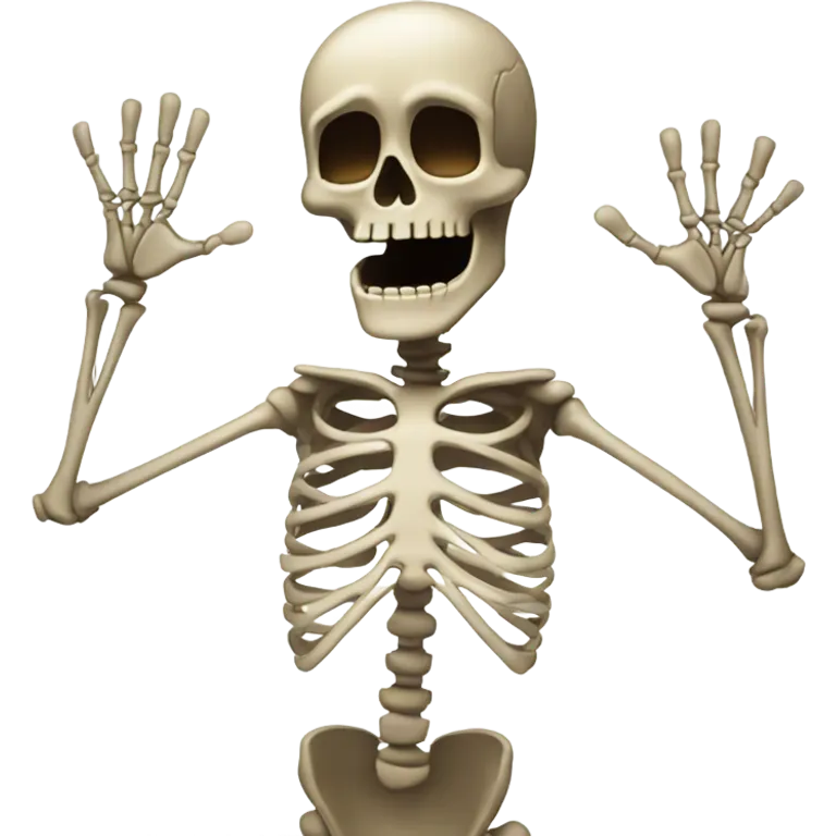 Skeleton with hands up like I don’t know emoji emoji