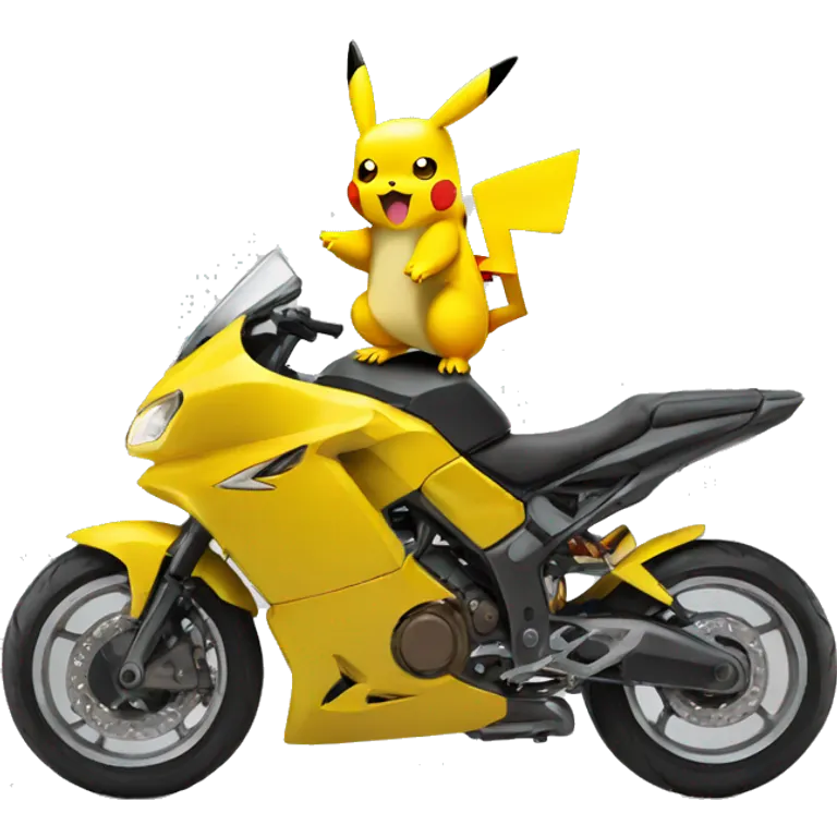 Pikachu sur une moto emoji