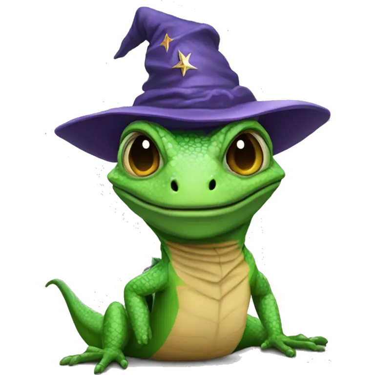 lizard with a wizard hat emoji