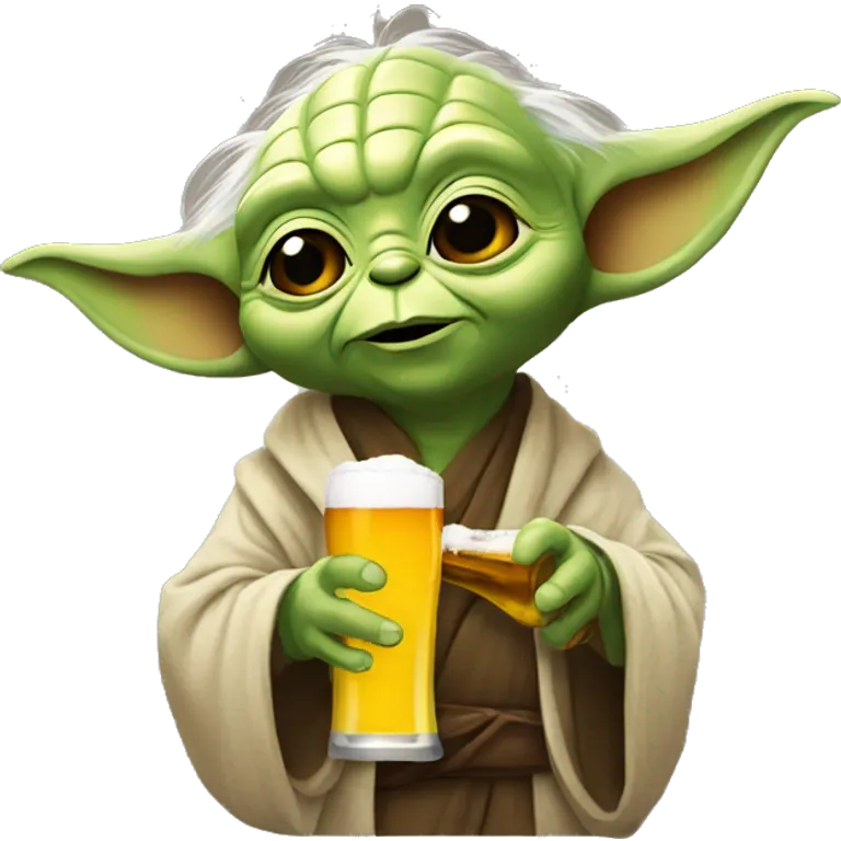 Yoda buvant une bière  emoji