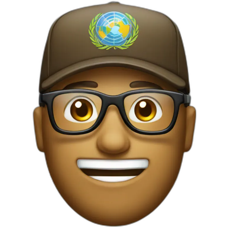 Un señor con lentes y gorra blanca emoji