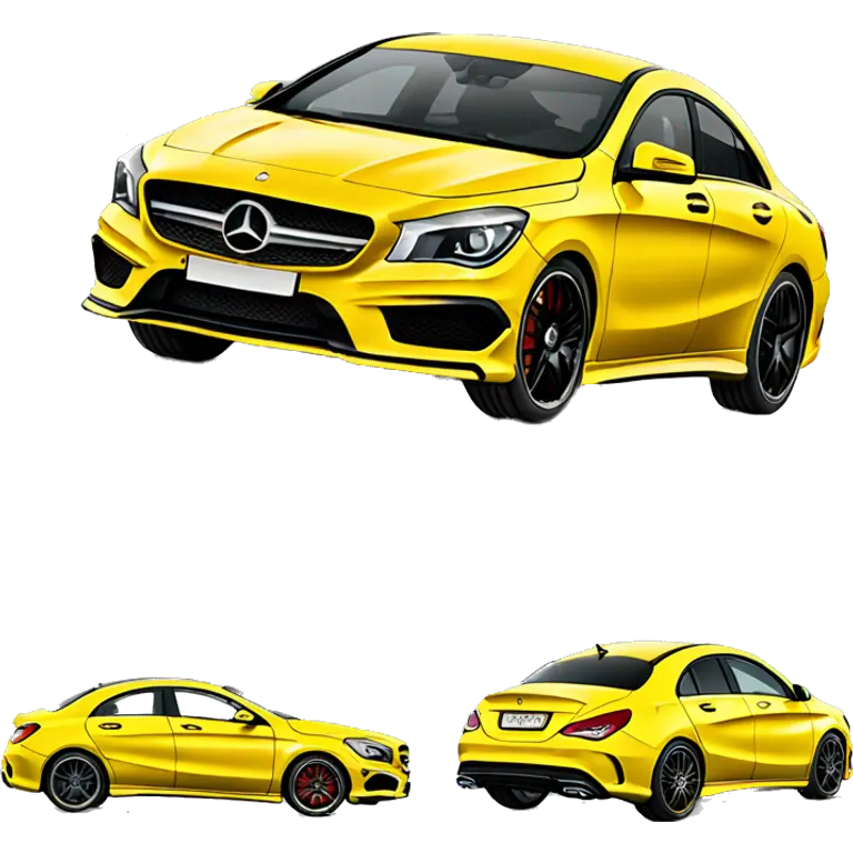 Yellow Mercedes Benz cla amg emoji