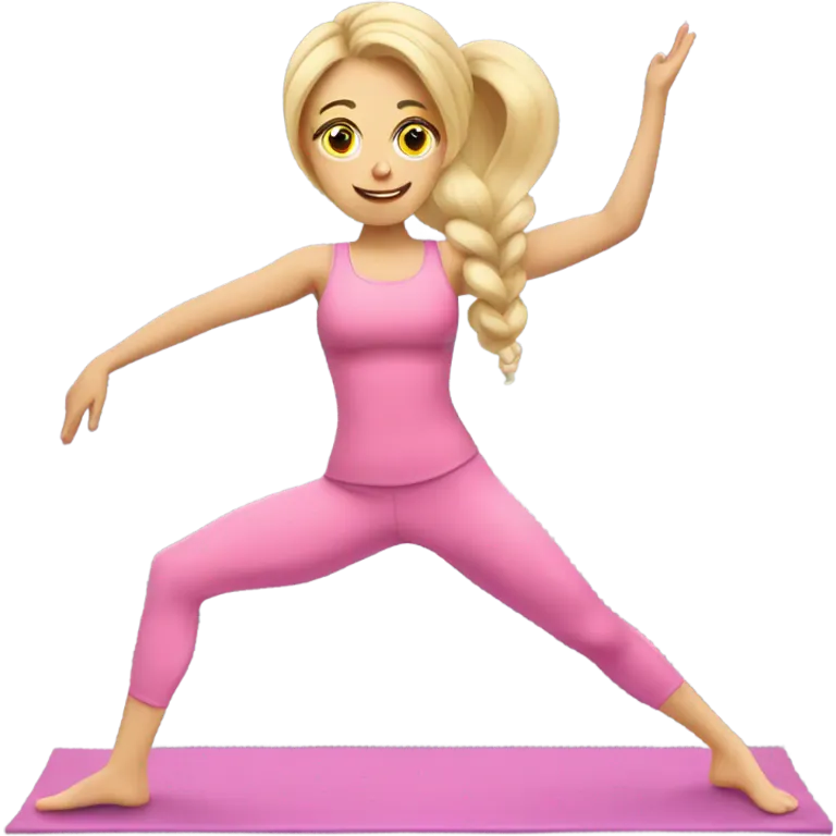 Blonde doing Pink Pilates princess emoji