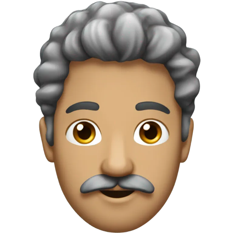 Un arabe avec les cheveux blouclés, une moustache et un bouc emoji