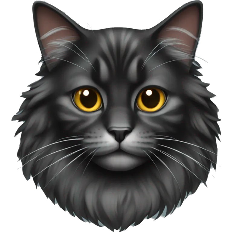 Black Maine coon cat emoji