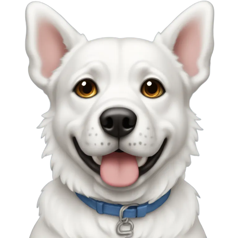Perro blanco pequeño con rulos emoji