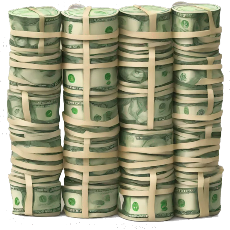 stacks of money in rubber bands  emoji