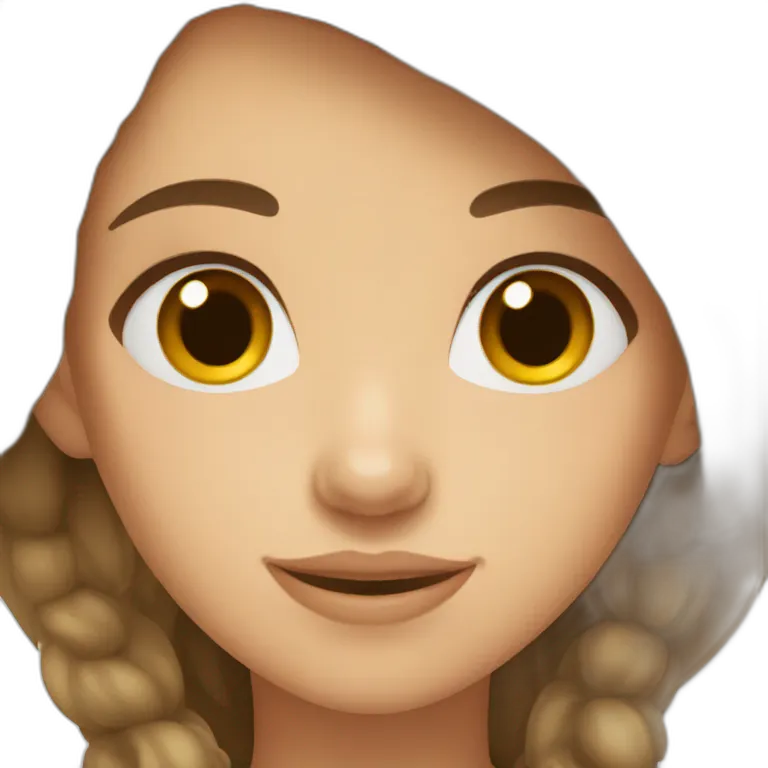Girl with brown hair and brown eyes emoji | AI Emoji Generator
