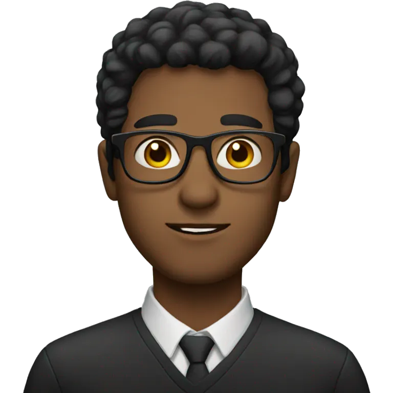 man with glasses dark hair emoji