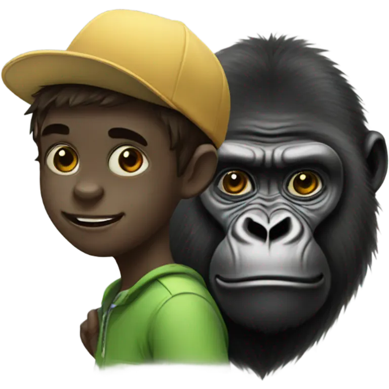 Gorilla and a boy  emoji