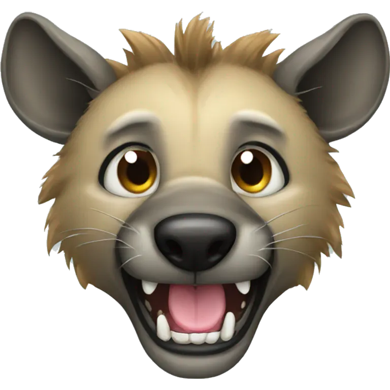 Hyena with beard and dental braces emoji