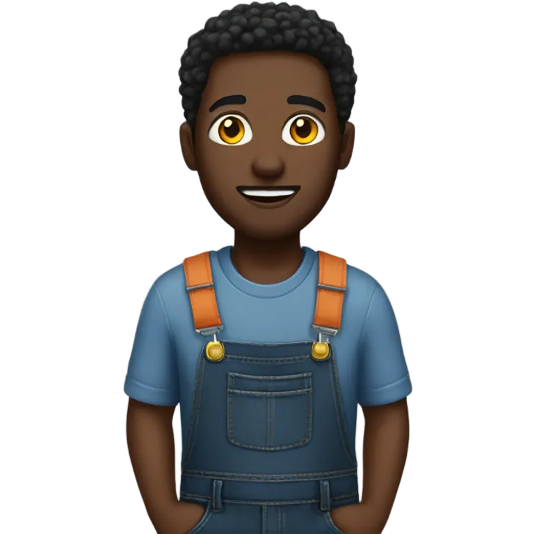Blk guy in overalls  emoji