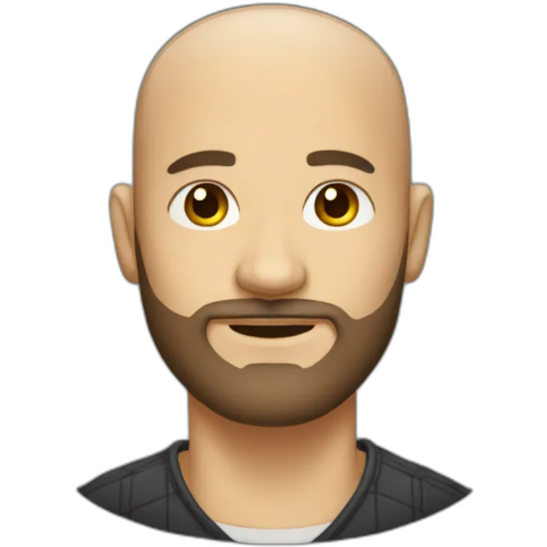 a man with shaved hair and a growing beard emoji