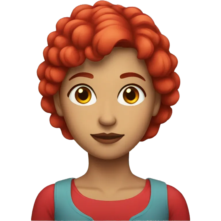 mujer con pelo rojo emoji