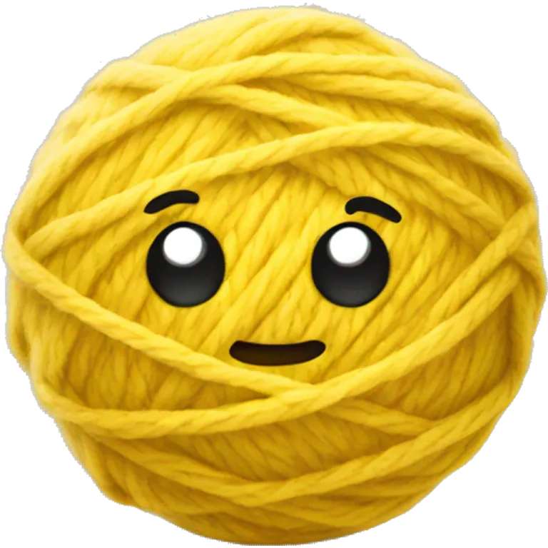 Yellow colour ball of wool emoji