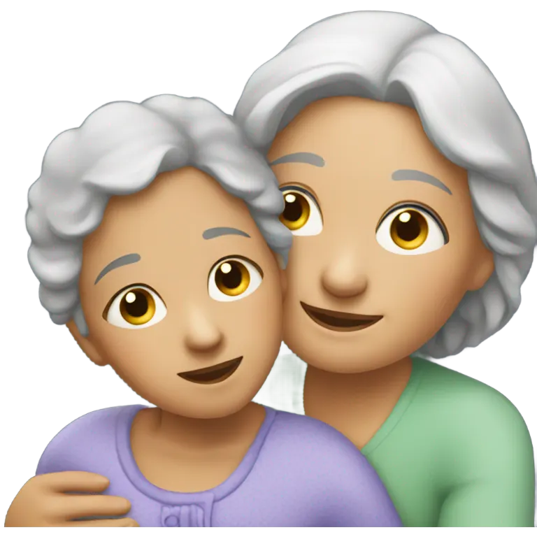 Grandma hugging girl emoji